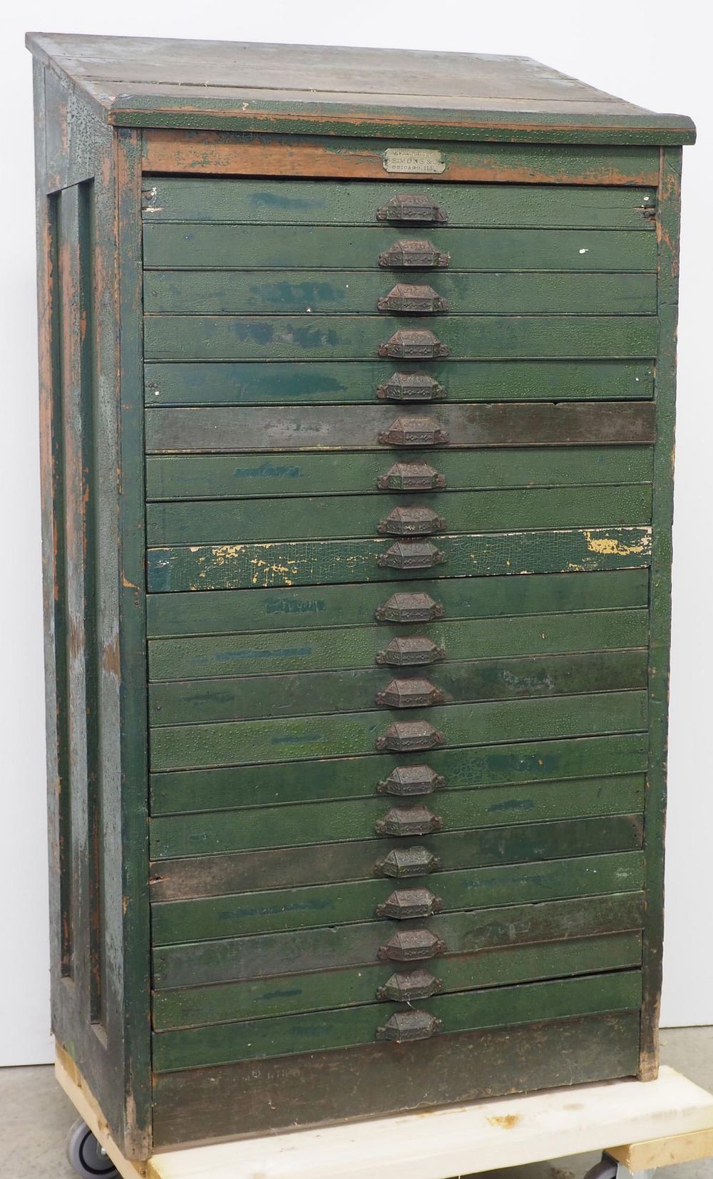 Lot 310: Early wooden printer's typesetting cabinet