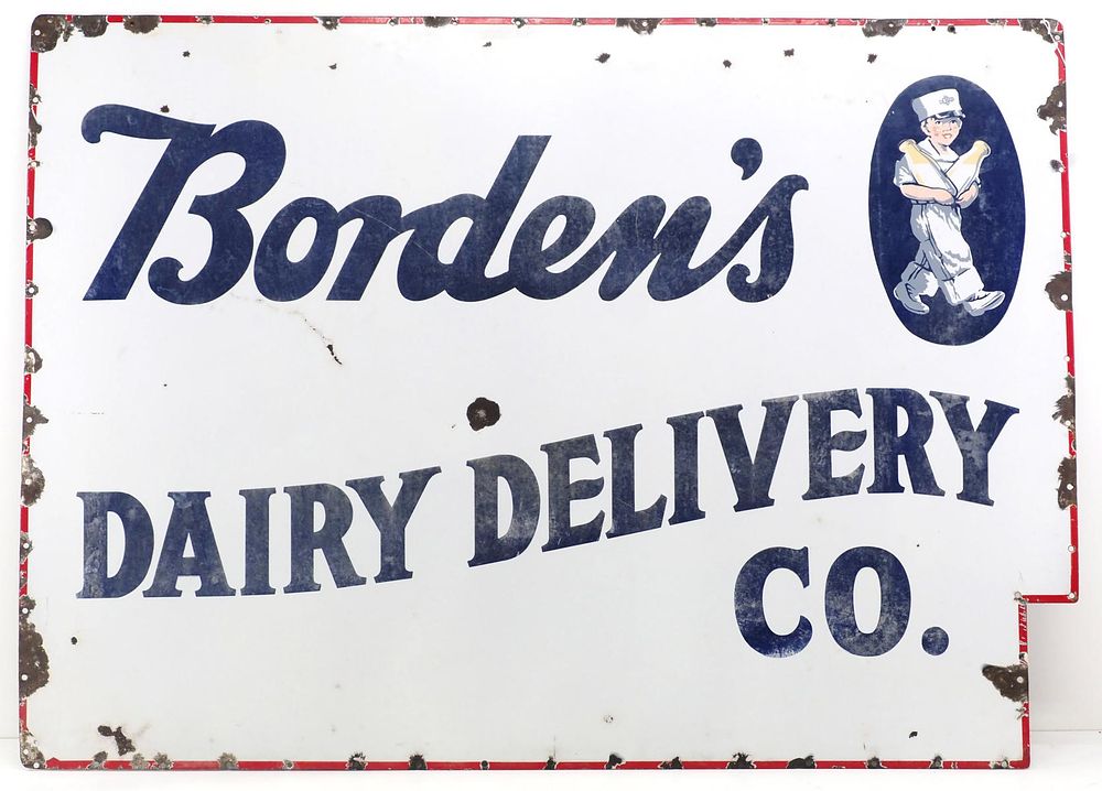 Lot 336: Borden's Dairy Delivery Co. sign