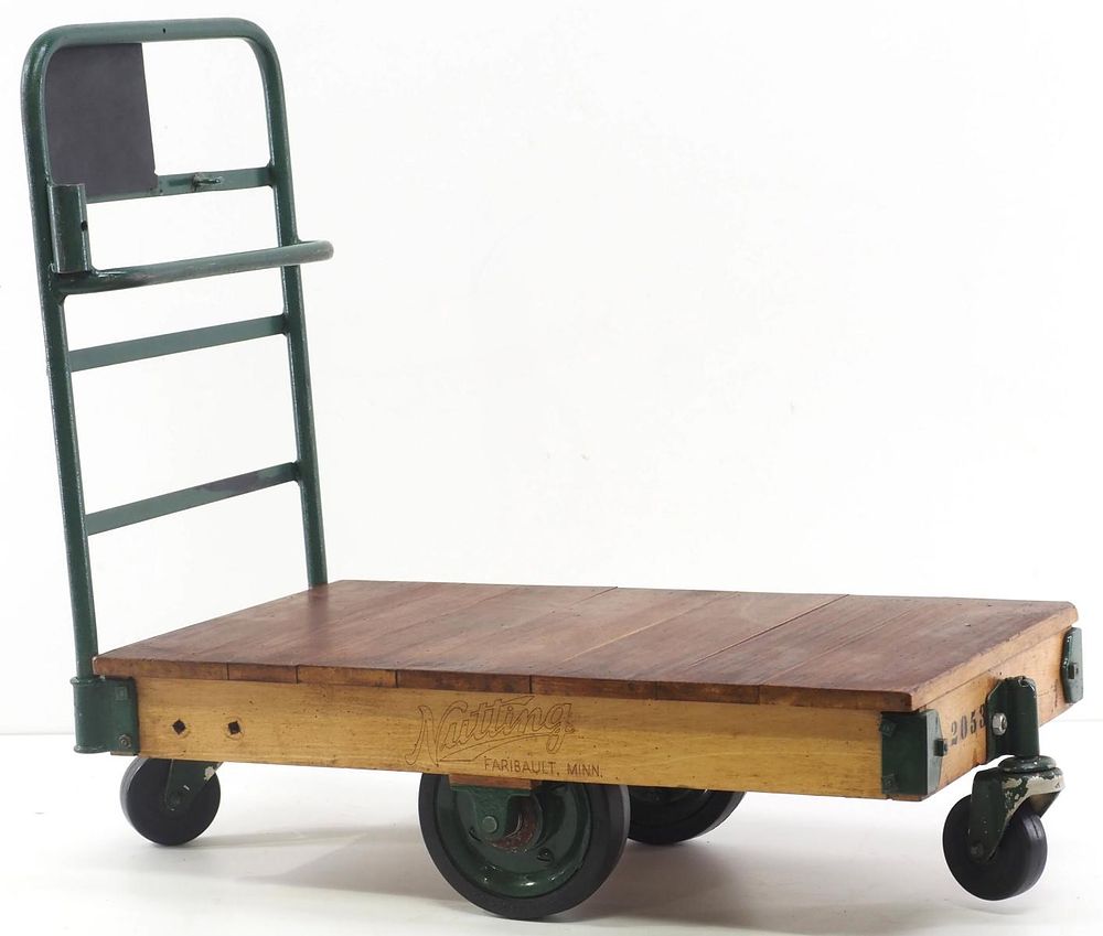 Lot 356: Salesman sample 4-wheel platform cart