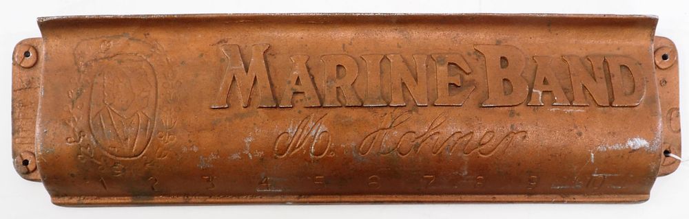 Lot 359: Marine Band Hohner Harmonica sign