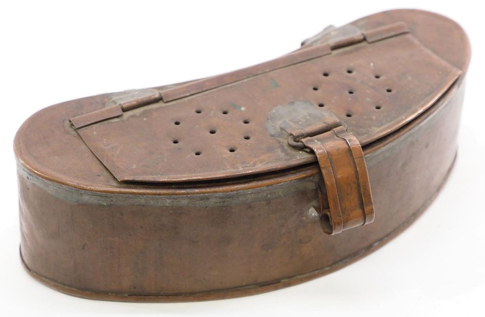 Lot 368: Copper fishing bait box