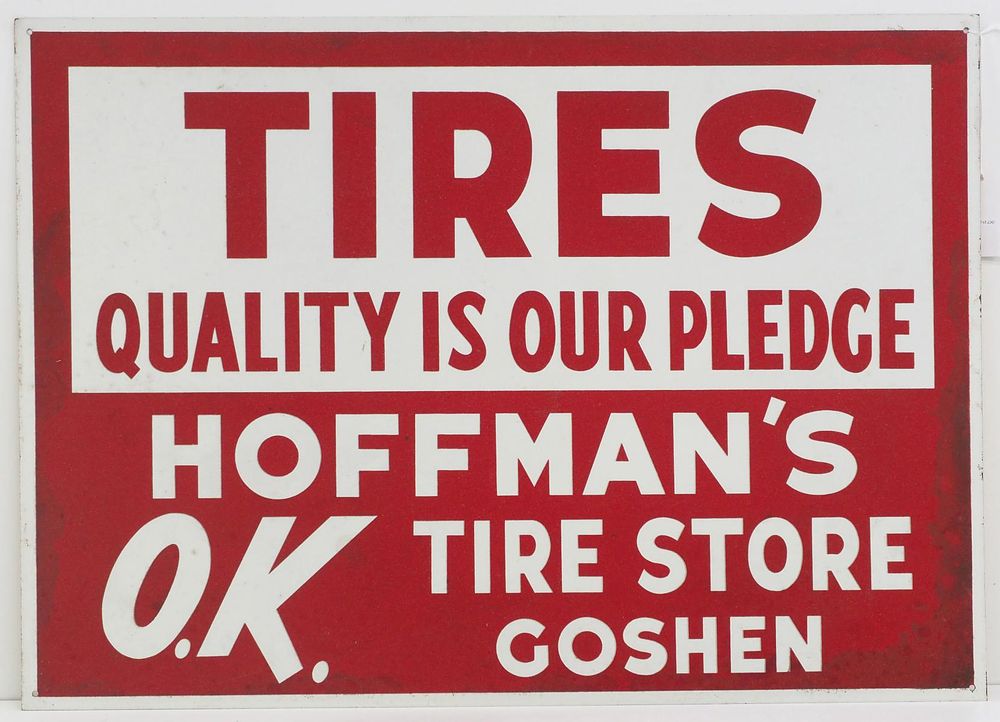 Lot 380: Hoffman Tires Store reflective sign