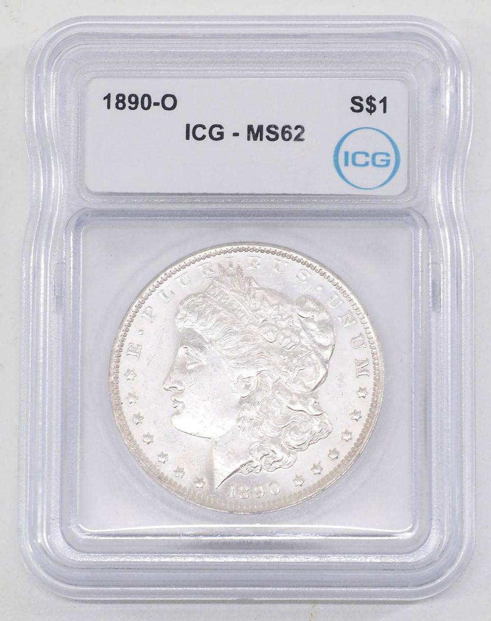 Lot 384: 1890-O Morgan silver dollar, MS-62
