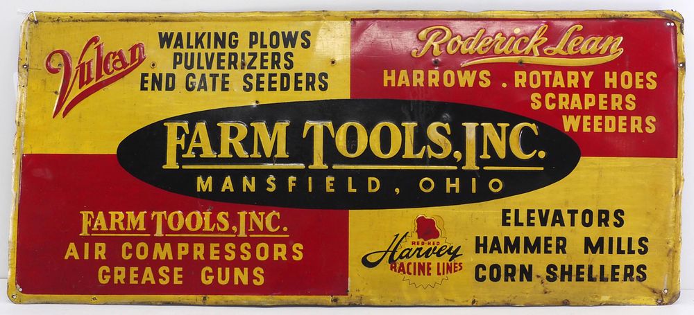 Lot 429: Farm Tools Inc., Mansfield Ohio sign