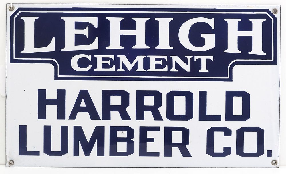Lot 440: Lehigh Cement dealer sign