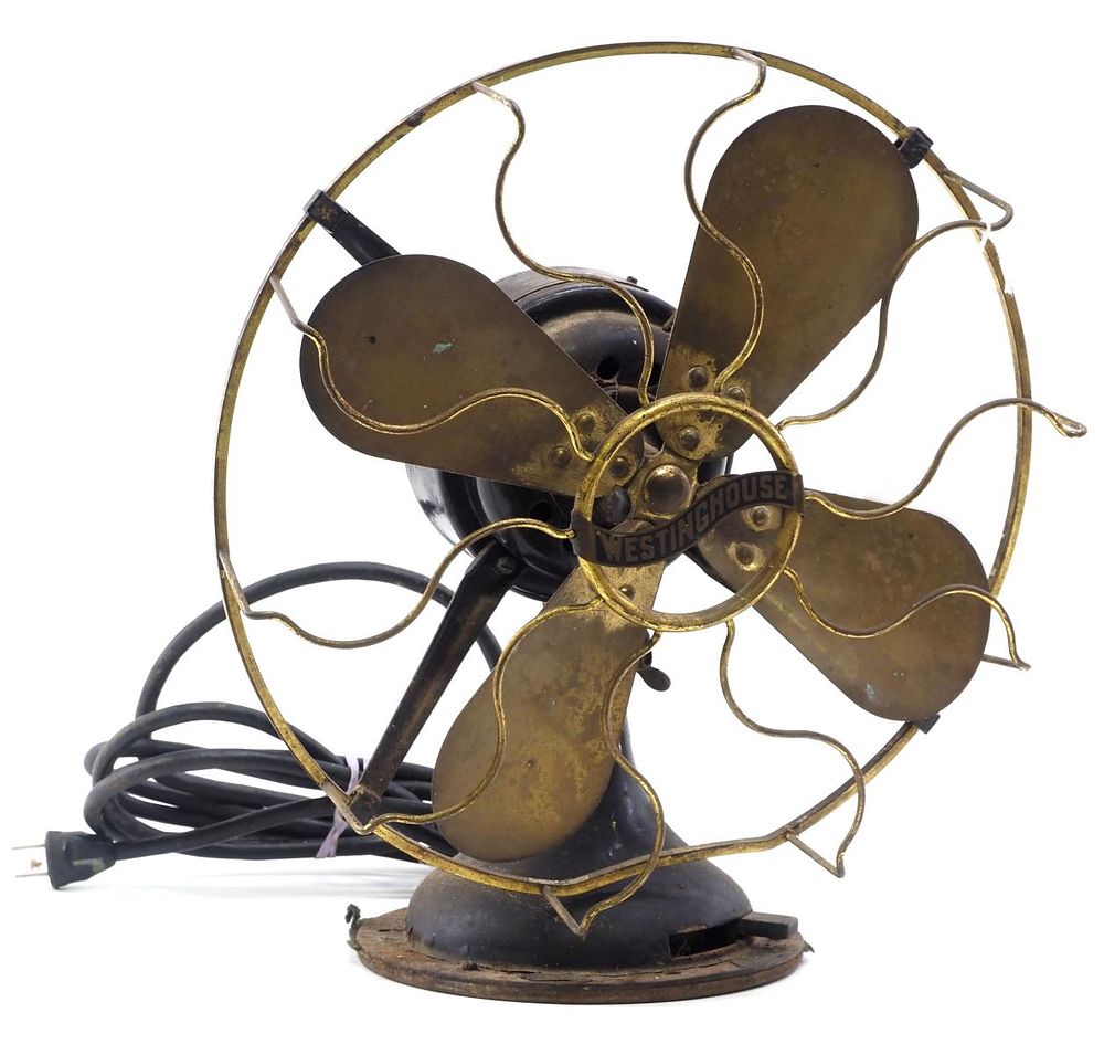 Lot 469: Westinghouse brass blade electric fan