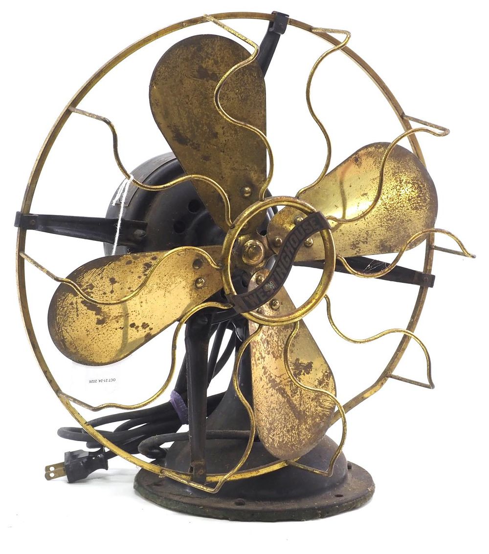 Lot 471: Westinghouse brass blade electric fan
