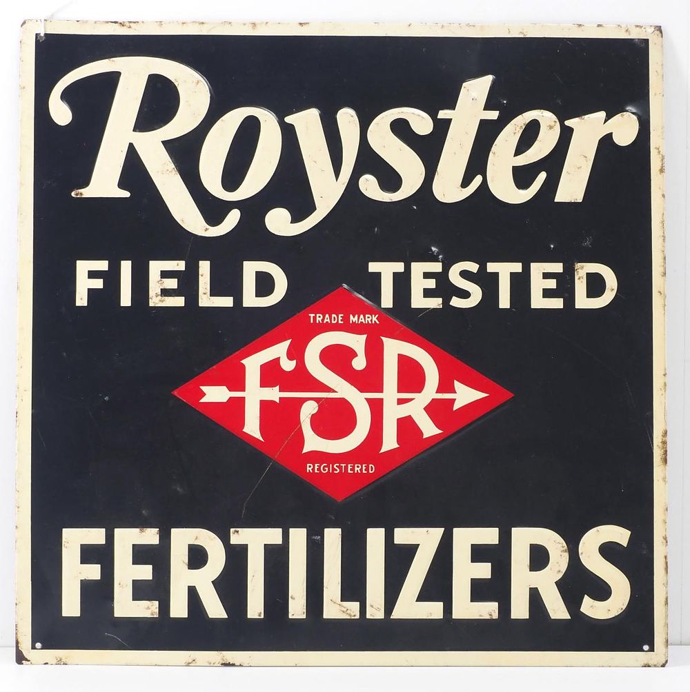 Lot 609: Royster Field Tested Fertilizers sign