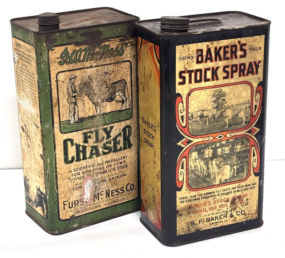 Lot 627: (2) Country store animal product tins