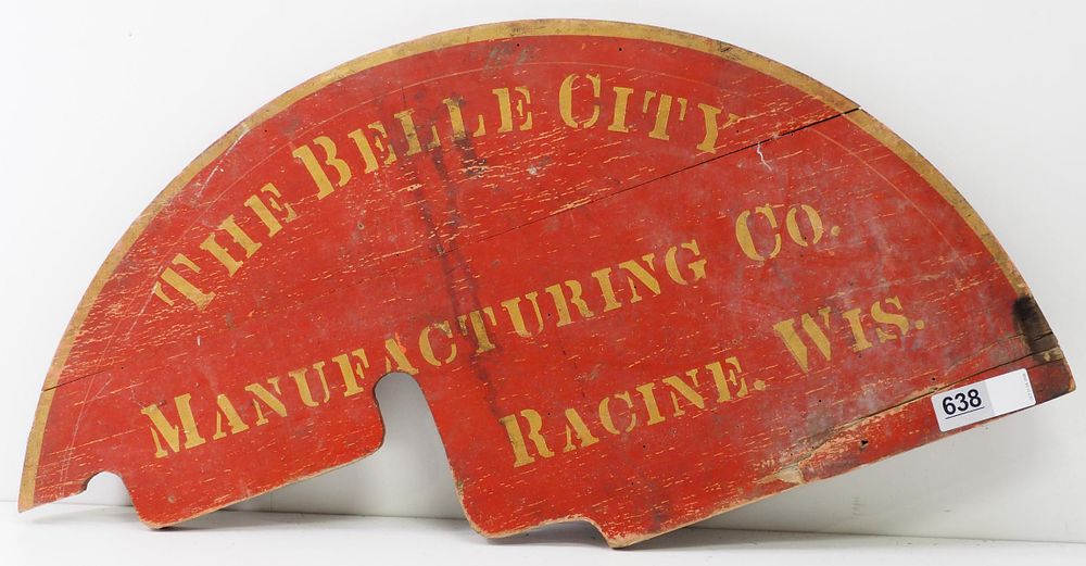 Lot 638: Painted wooden piece from early implement