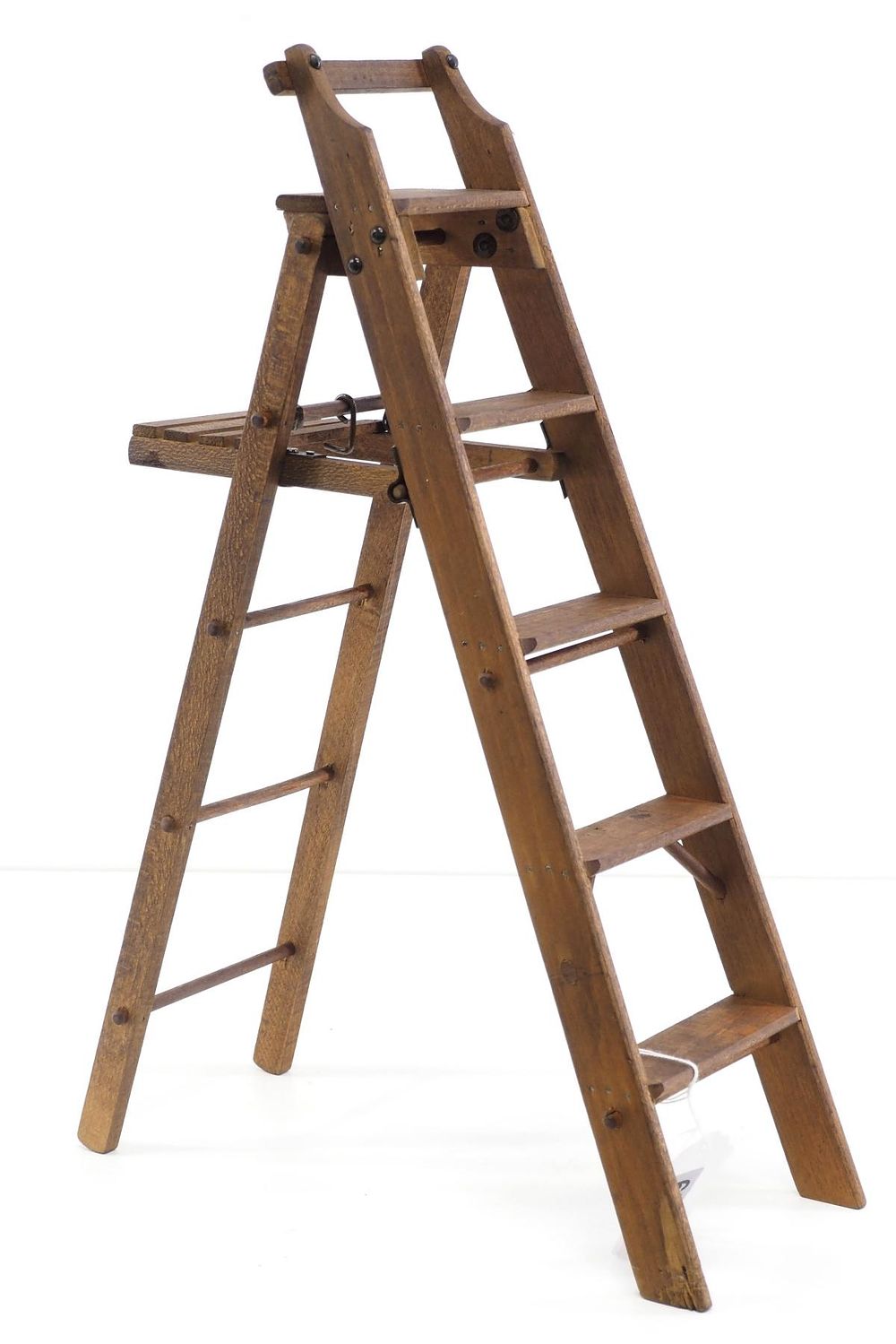 Lot 656: Salesman sample wooden folding stepladder