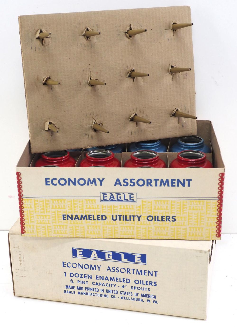 Lot 666: NOS case of Eagle Economy Enameled Oilers