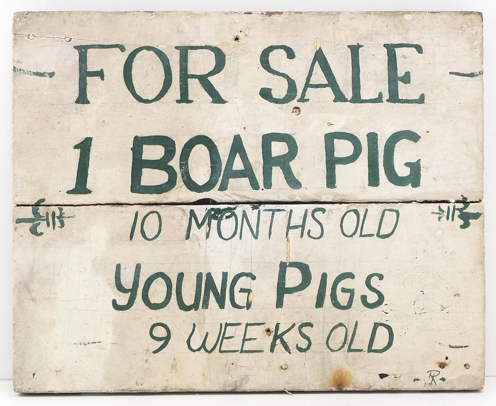 Lot 694: Wooden, hand-painted sign