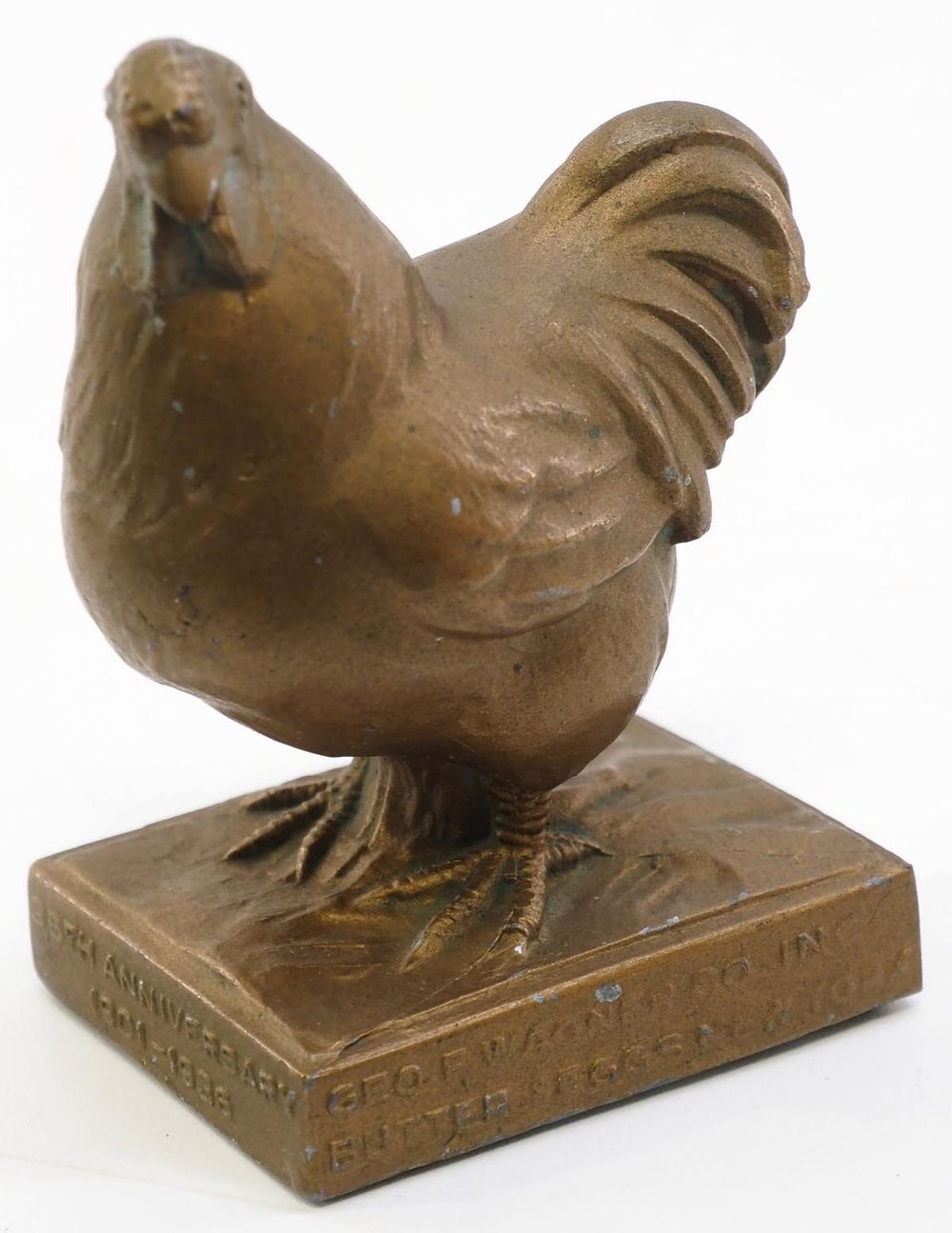 Lot 699: Brass chicken paper weight