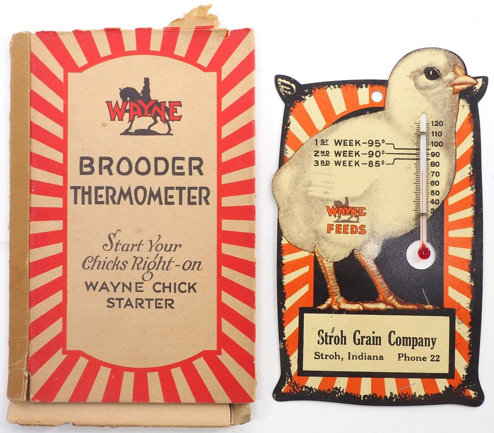 Lot 717: Wayne Feeds dealer thermometer