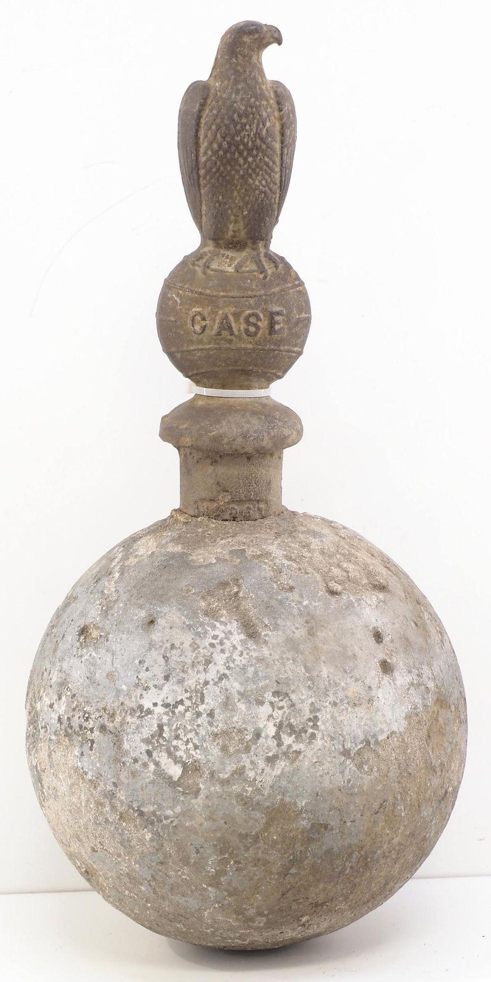 Lot 719: Case Eagle cast iron finial on cement ball
