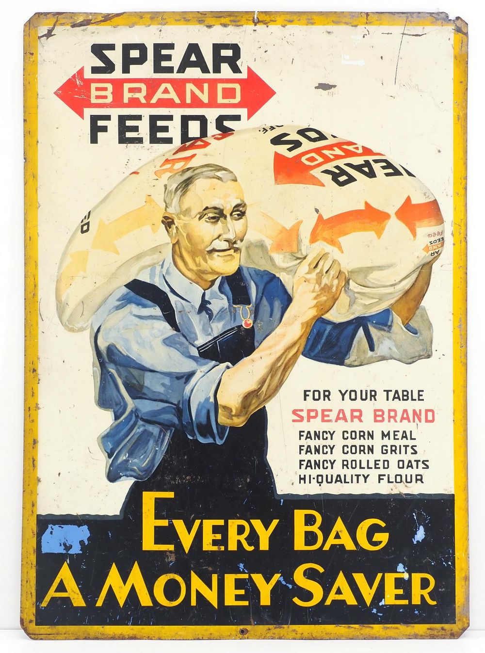 Lot 740: Spear Brand Feeds sign