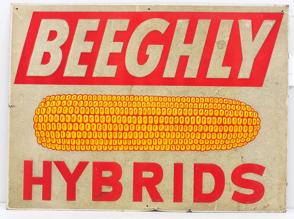 Lot 746: Beeghly Hybrids seed corn reflective sign