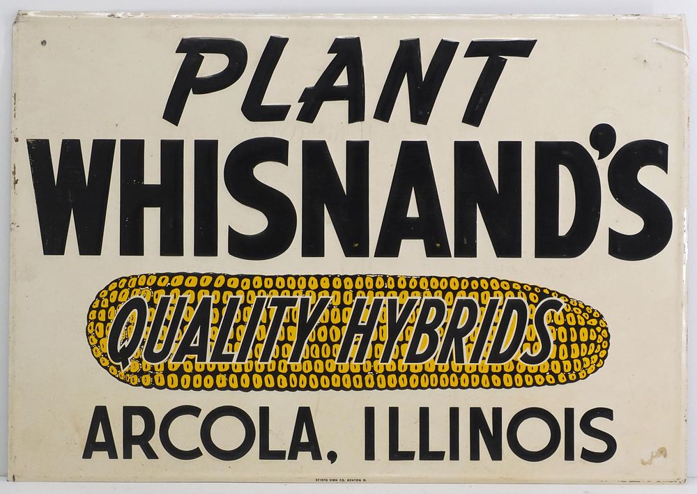 Lot 764: Plant Whisnand's Hybrid corn sign