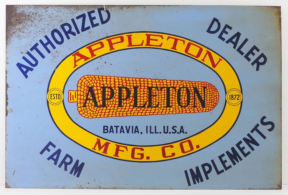 Lot 775: Appleton Farm Implements sign