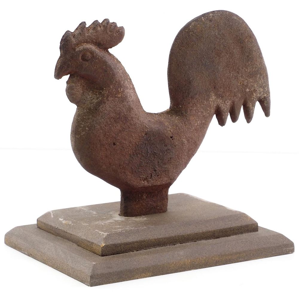 Lot 793: Cast iron Hummer rooster windmill weight