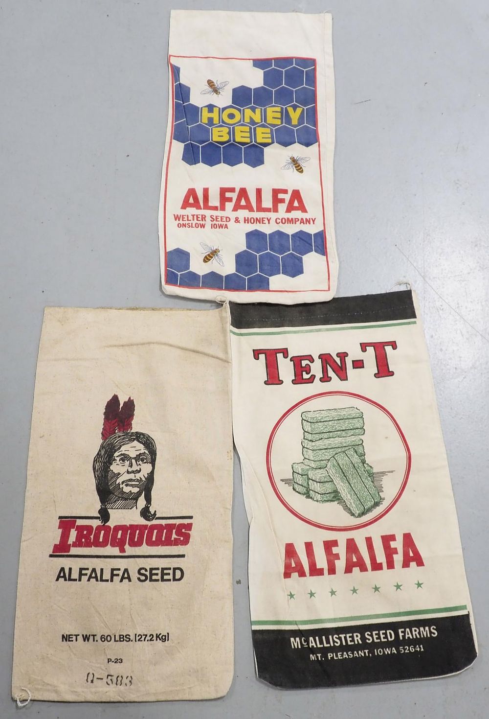 Lot 814: (3) Different alfalfa seed bags