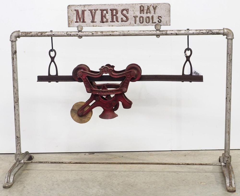 Lot 880: Myers Hay Tools store display with hay car