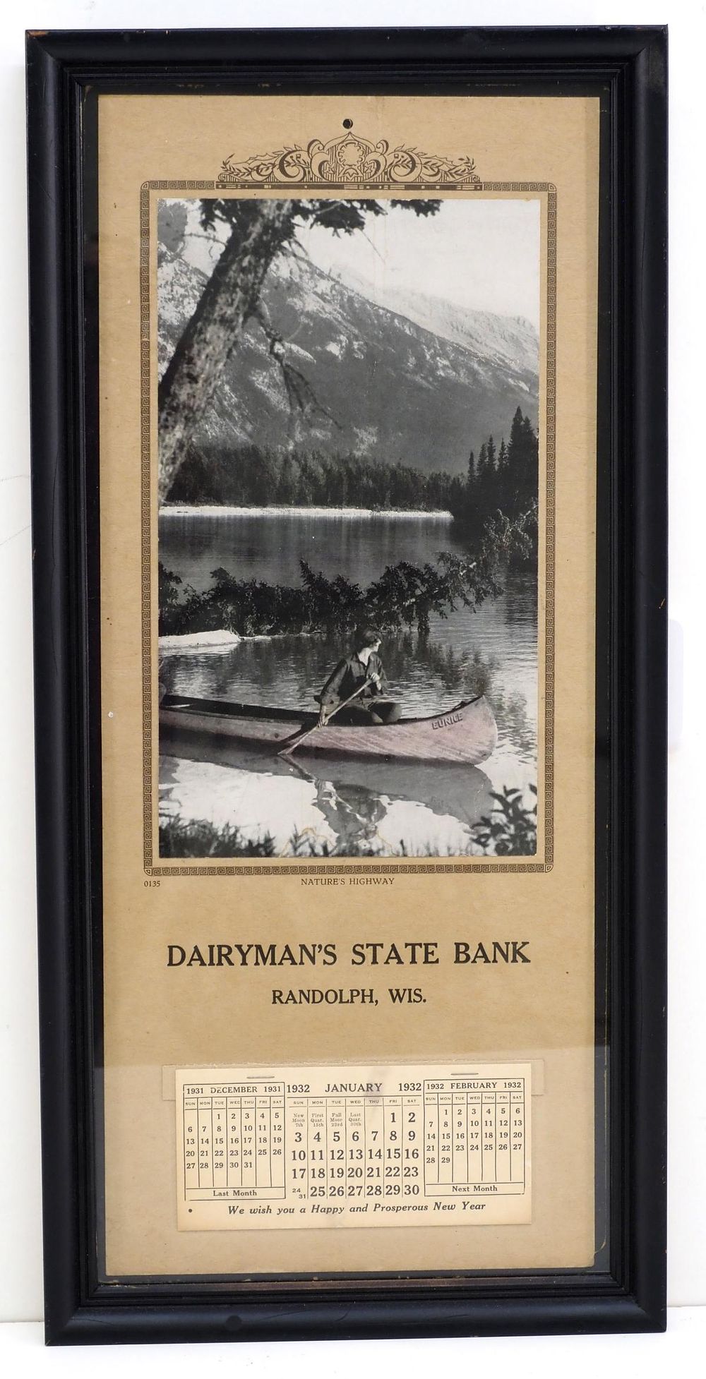 Lot 1004: 1932 Dairyman's State Bank calendar