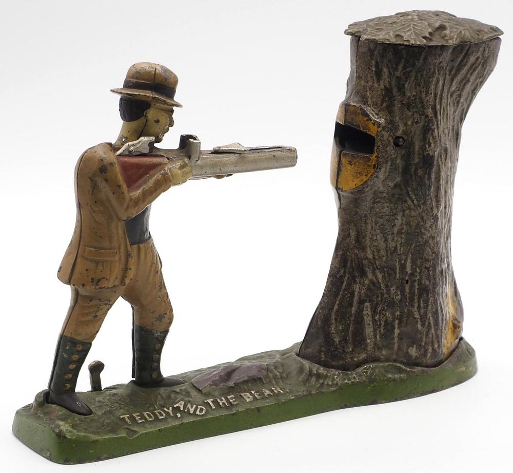 Lot 1031: "Teddy and the Bear" mechanical bank