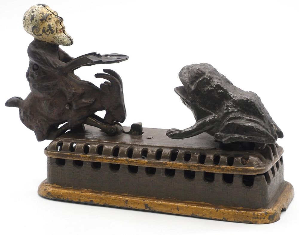 Lot 1042: "Goat, Frog & the Old Man" mechanical bank