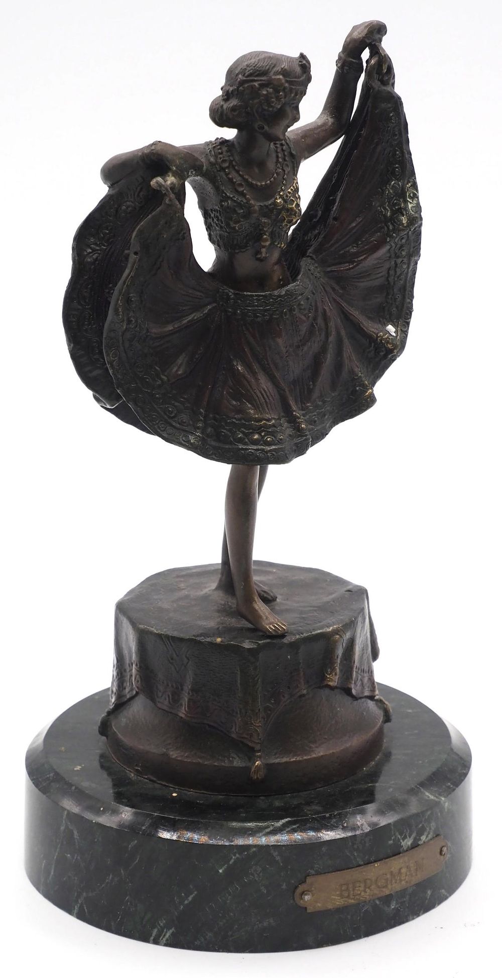 Lot 1043: "Windy Day" bronze sculpture by Bergmann
