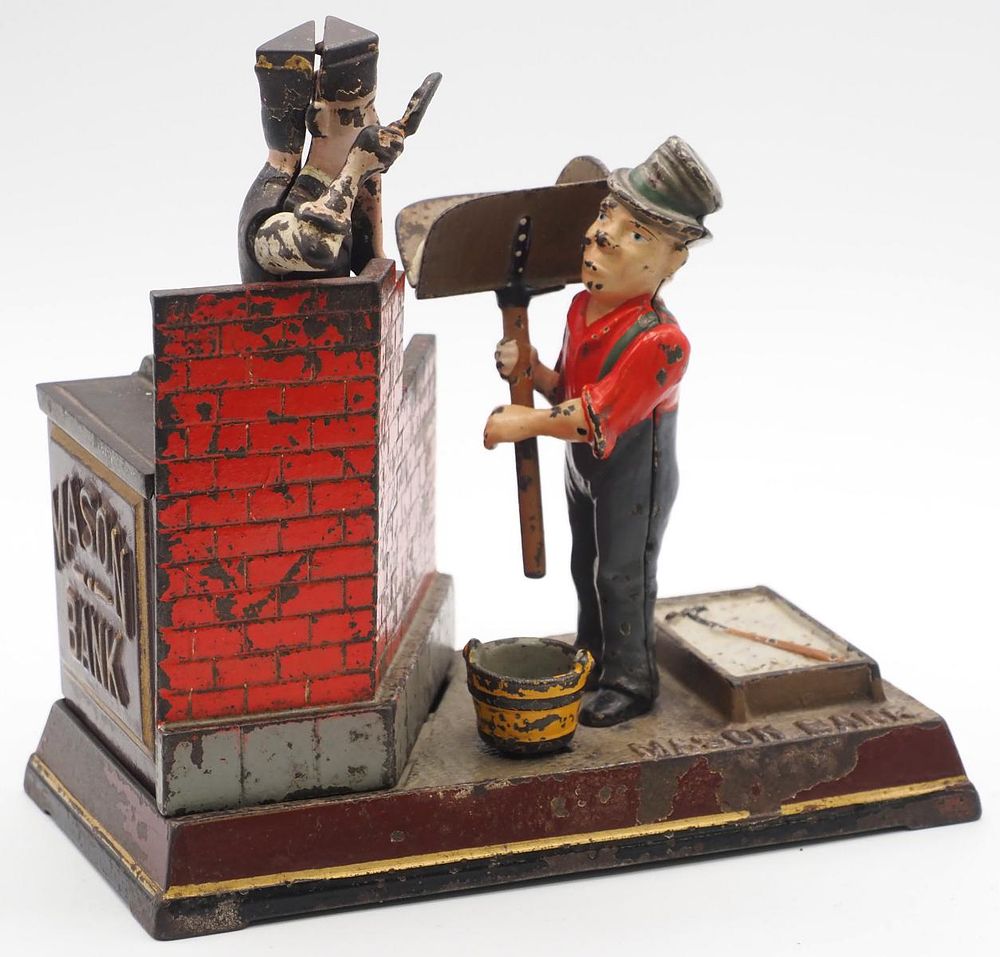 Lot 1047: "Mason" cast iron bank