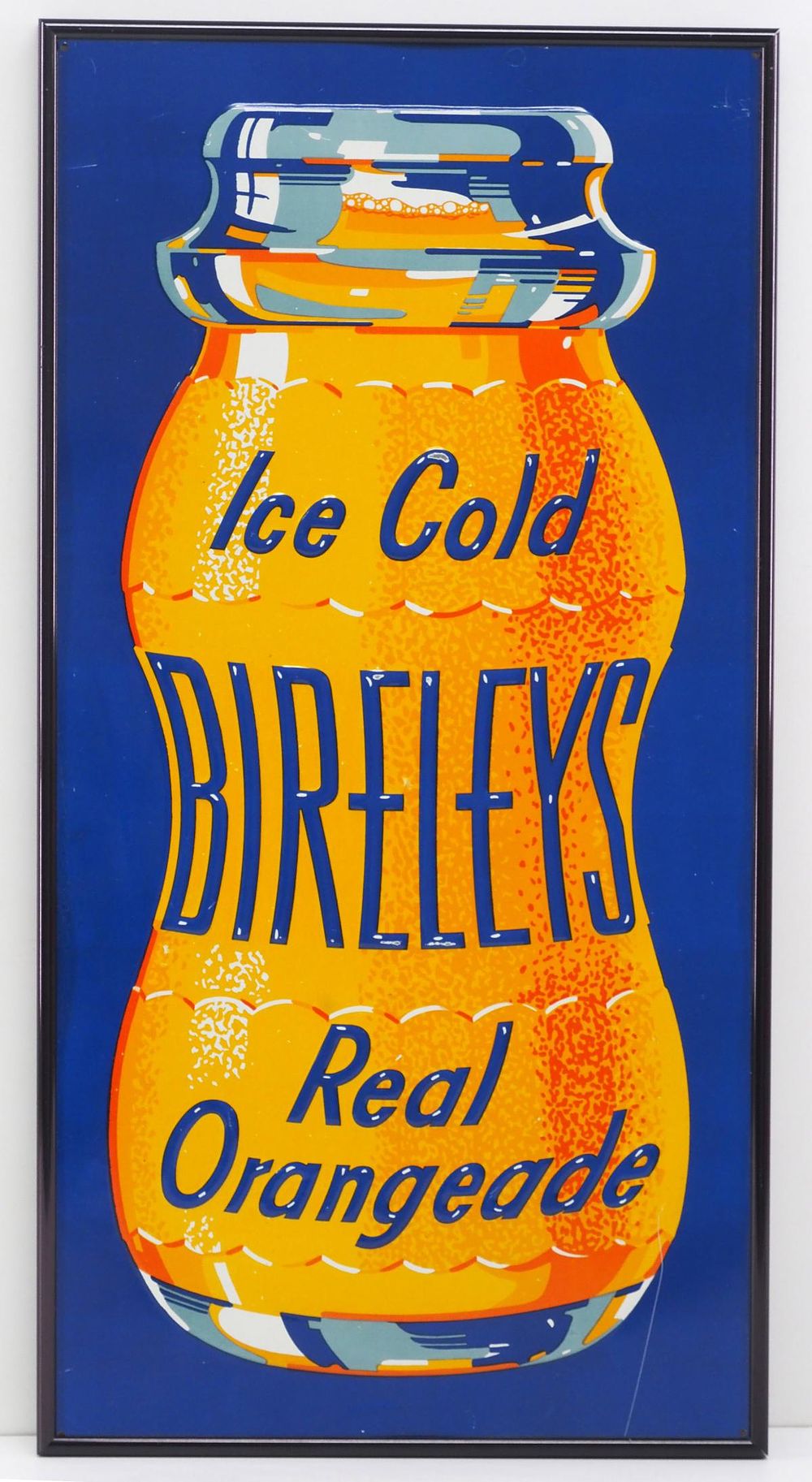 Lot 1068: Ice Cold Bireleys Real Orangeade sign