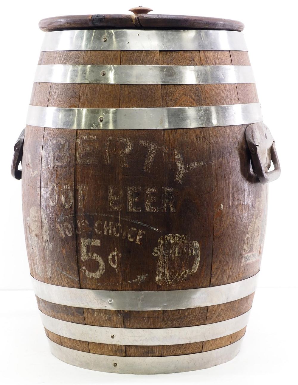 Lot 1081: Early Liberty Root Beer barrel dispenser
