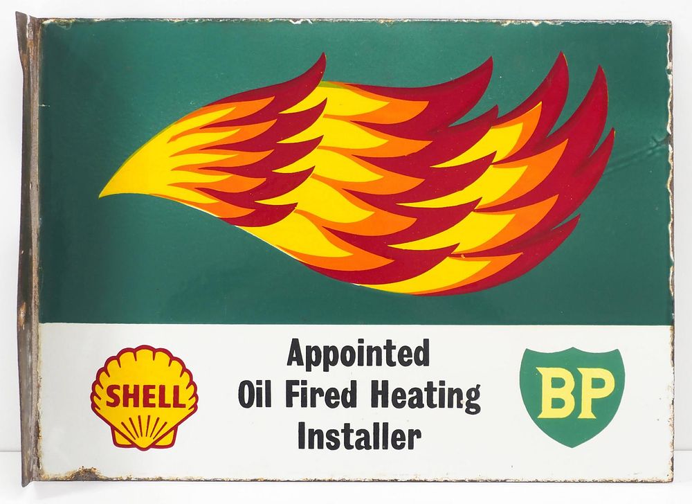 Lot 1082: Shell & BP Heating Installer sign