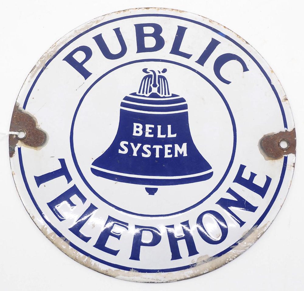 Lot 1092: Bell System Public Telephone sign