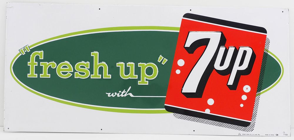 Lot 1098: Fresh Up 7-Up sign