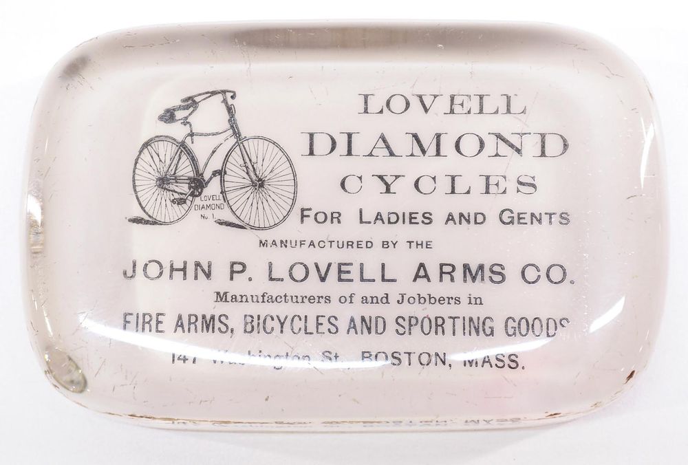 Lot 1105: Lovell Diamond Cycles glass paperweight
