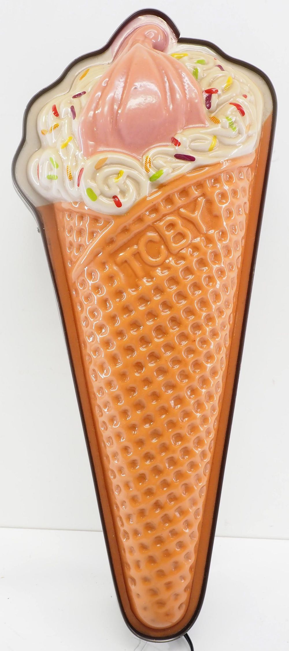 Lot 1106: Lighted TCBY ice cream cone sign