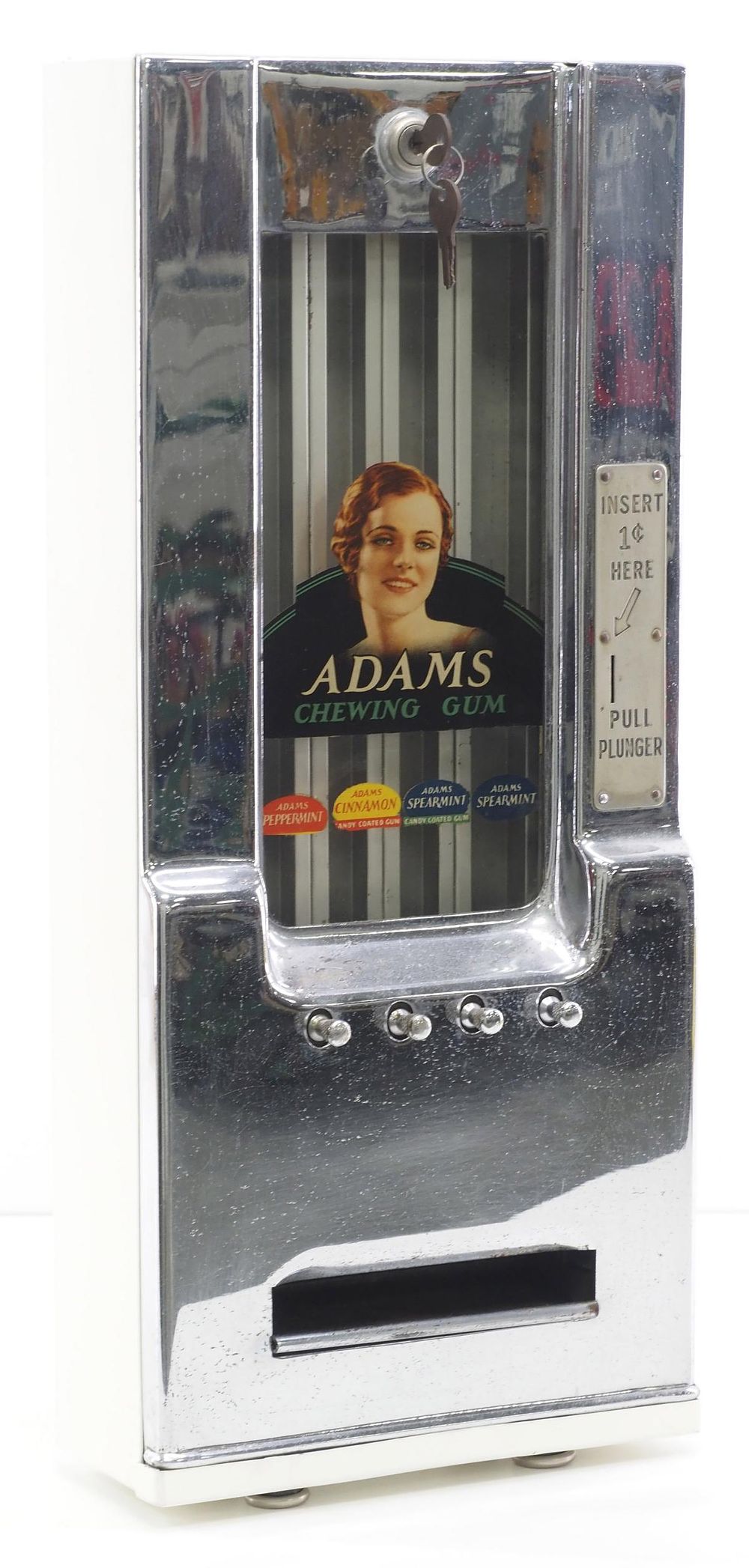 Lot 1109: 1-cent Adams Chewing Gum dispenser