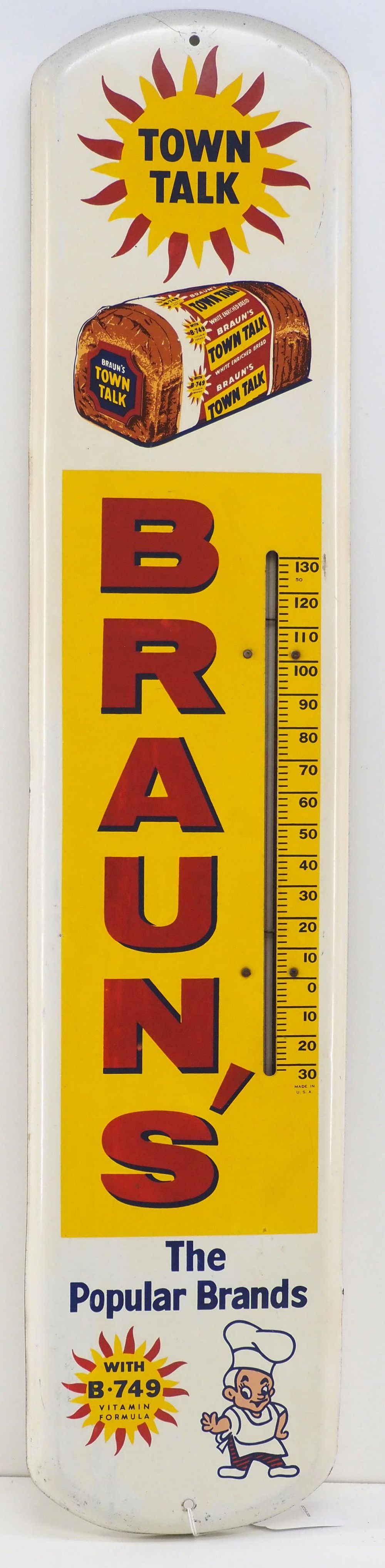 Lot 1122: Braun's Town Talk Bread thermometer