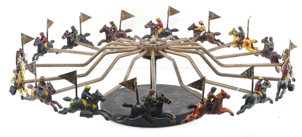Lot 1129: 1890's horse racing gambling wheel, WOW!