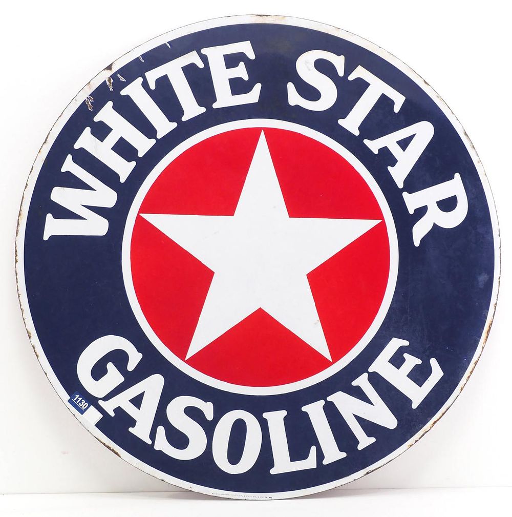 Lot 1130: White Star Gasoline sign