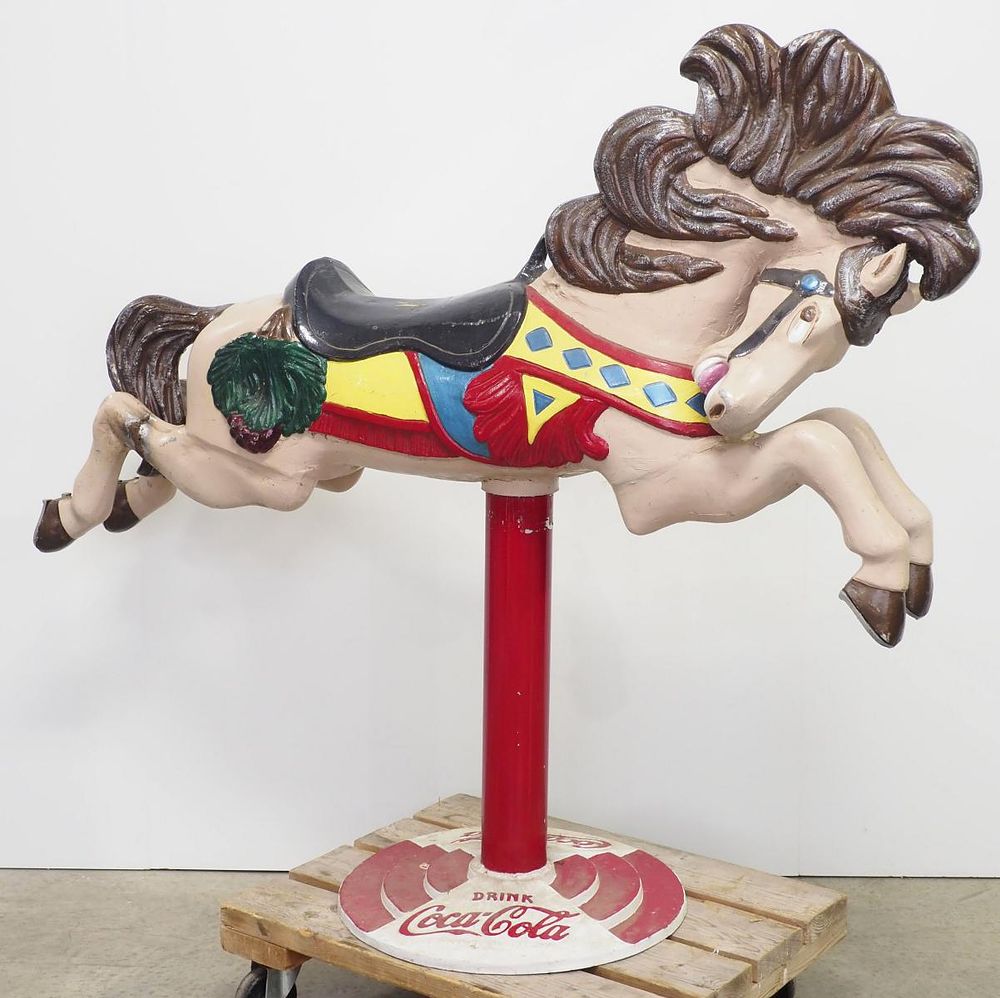 Lot 1141: Carousel horse on Coca Cola base