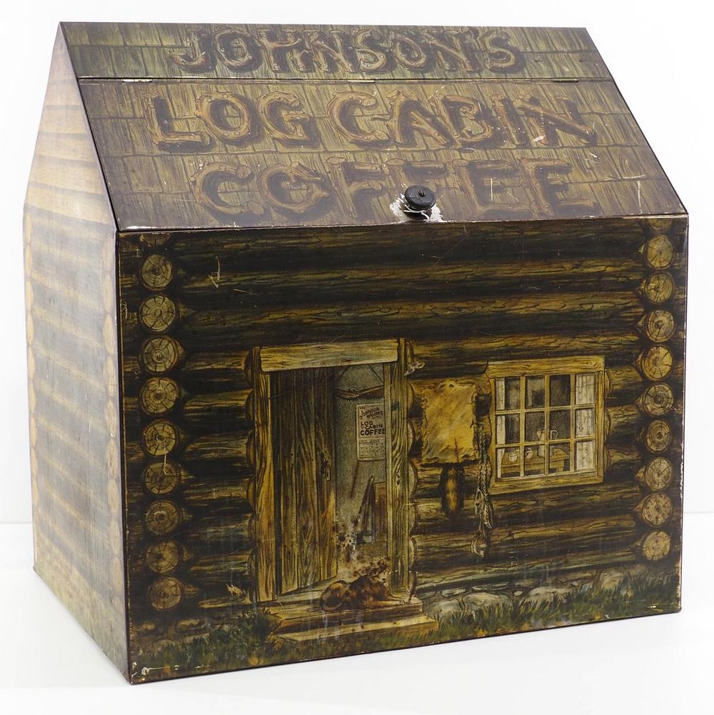 Lot 1168: Johnson's Log Cabin Coffee coffee bin