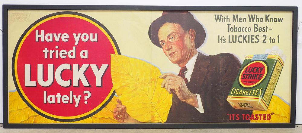 Lot 1175: Framed Lucky Strike advertisement
