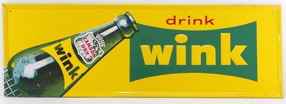 Lot 1179: Drink Canada Dry Wink sign