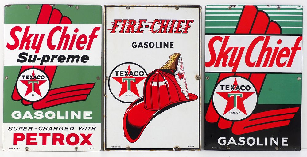 Lot 1182: (3) Texaco signs