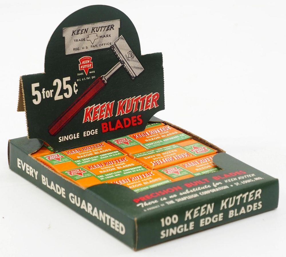 Lot 1203: Keen Kutter Razor Blades display