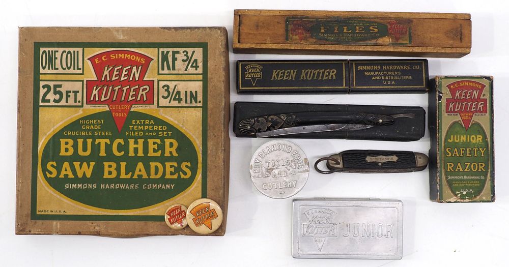 Lot 1203A: Box lot of Keen Kutter items